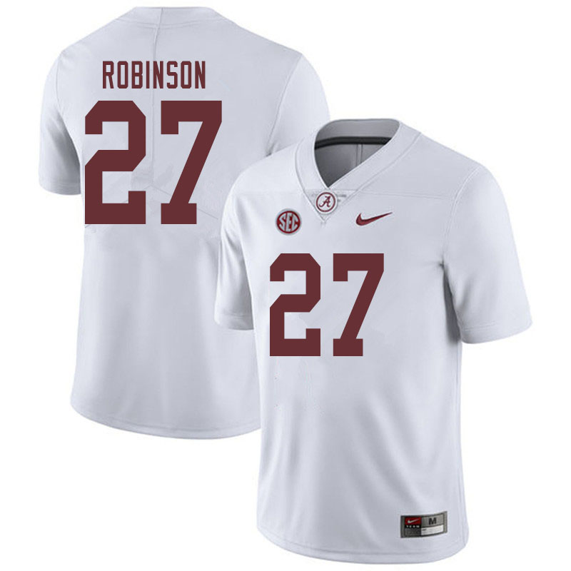Alabama Crimson Tide Men's Joshua Robinson #27 White NCAA Nike Authentic Stitched 2019 College Football Jersey PK16E02NT